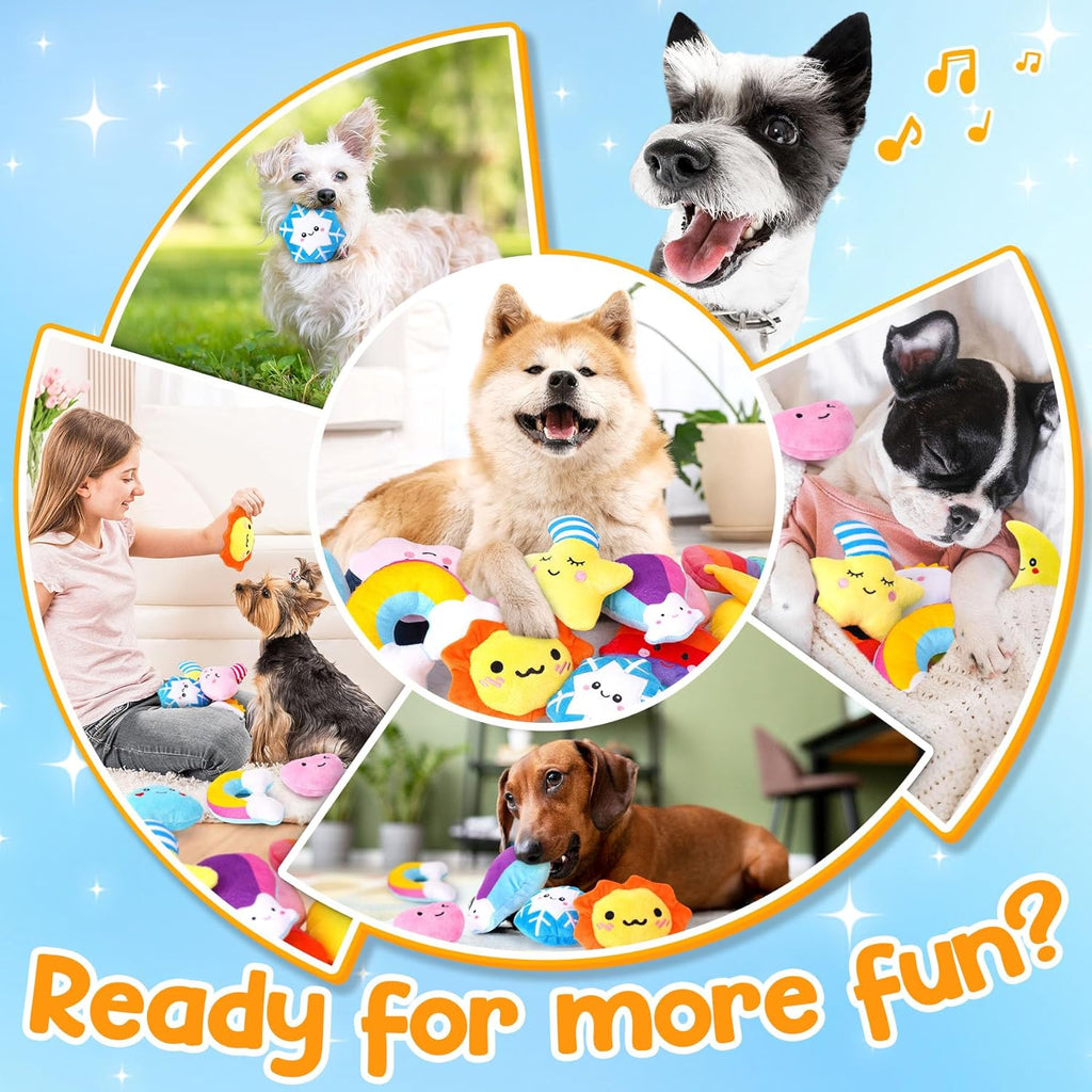 QTwoof Juego de 20 juguetes chirriantes para perros con temática me...