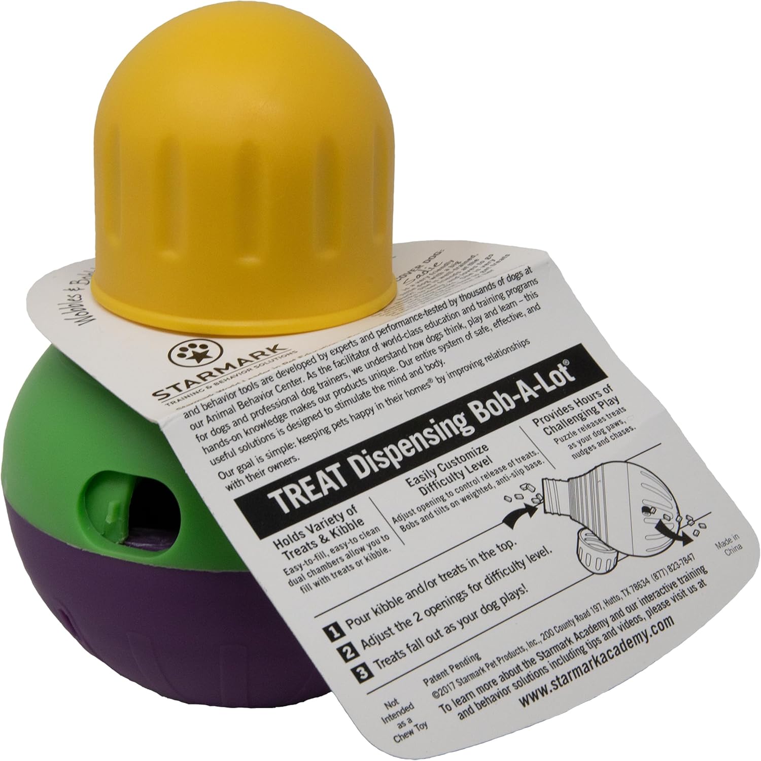Starmark Juguete dispensador de bocadillos Bob-a-Lot para perros, p...
