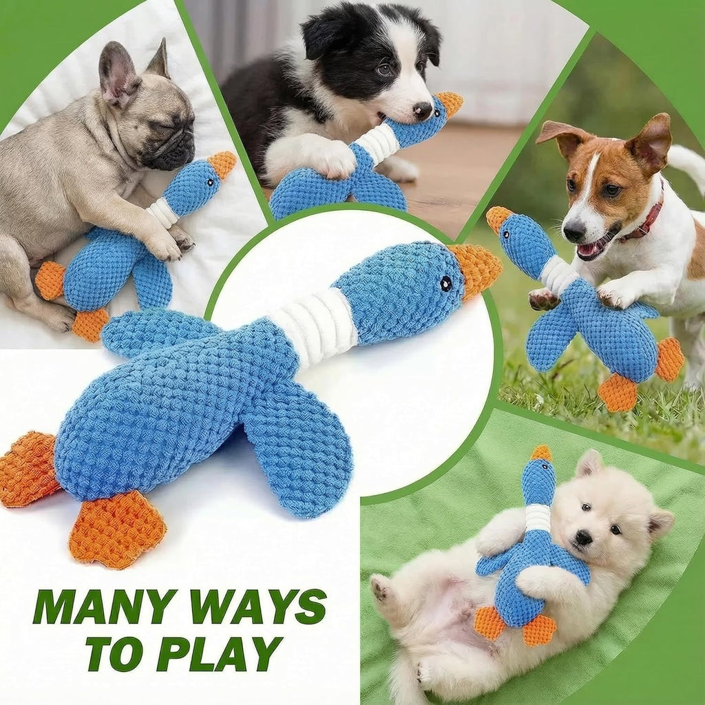 Paw-FECT - Juguete chirriante para perro de ganso, juguete masticab...