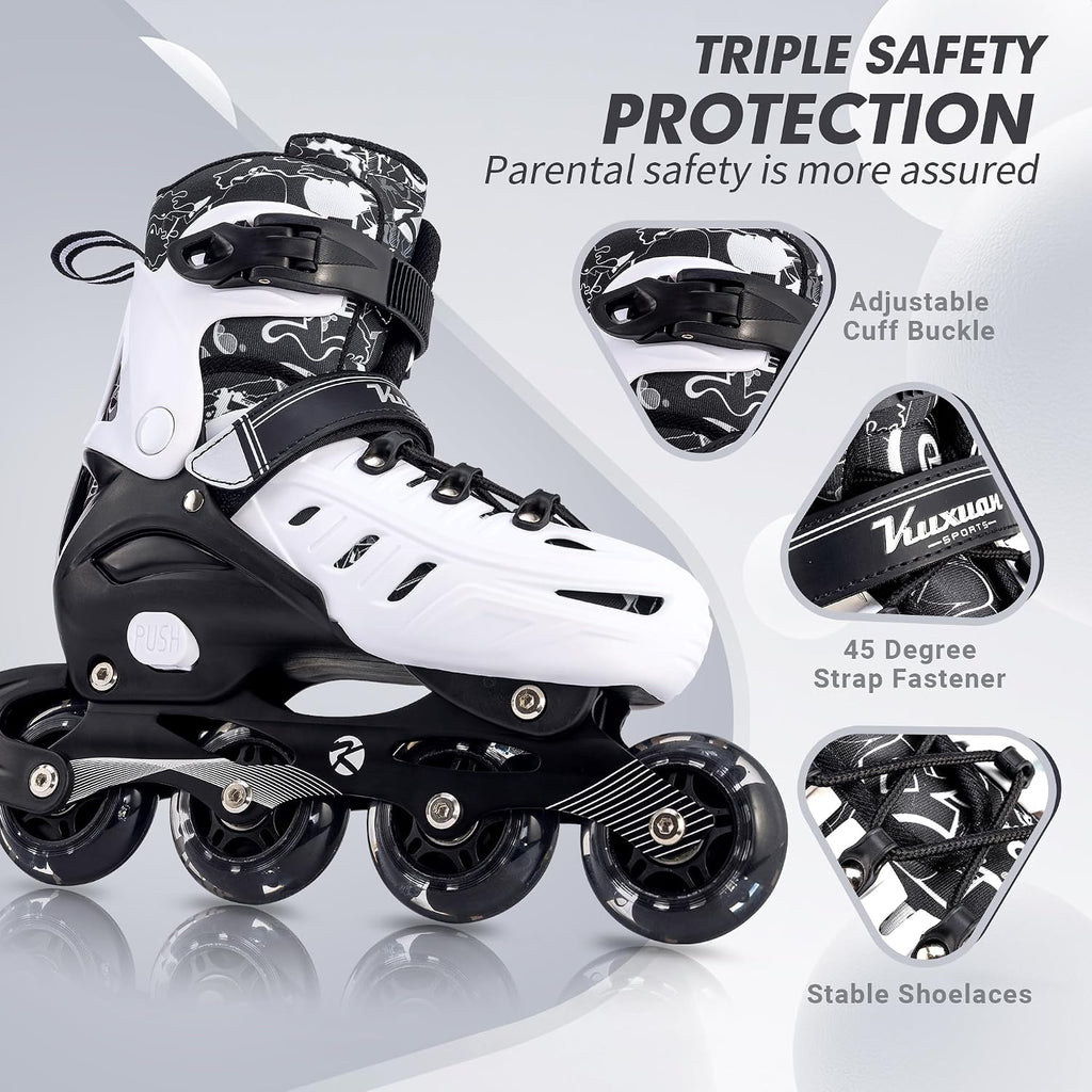 Kuxuan skates Patines en línea ajustables para niños, jóvenes y adu...