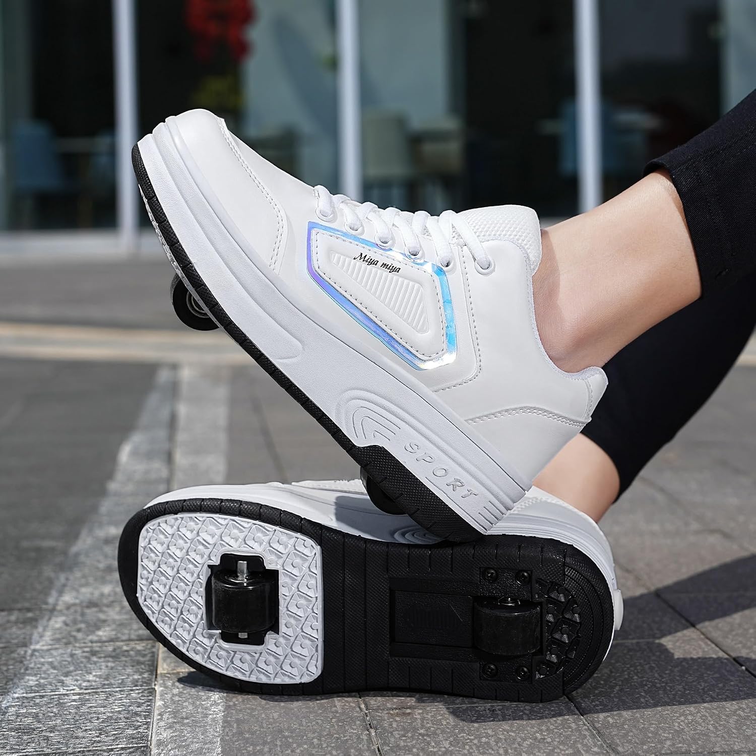 HOVERKICKES Kids Roller Skate Shoes with Wheels Roller Sneakers for...