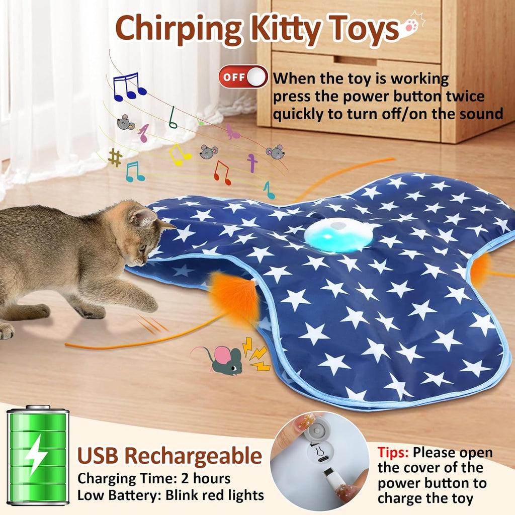 Sofolor Juguete interactivo para gatos, recargable, juguetes de eje...