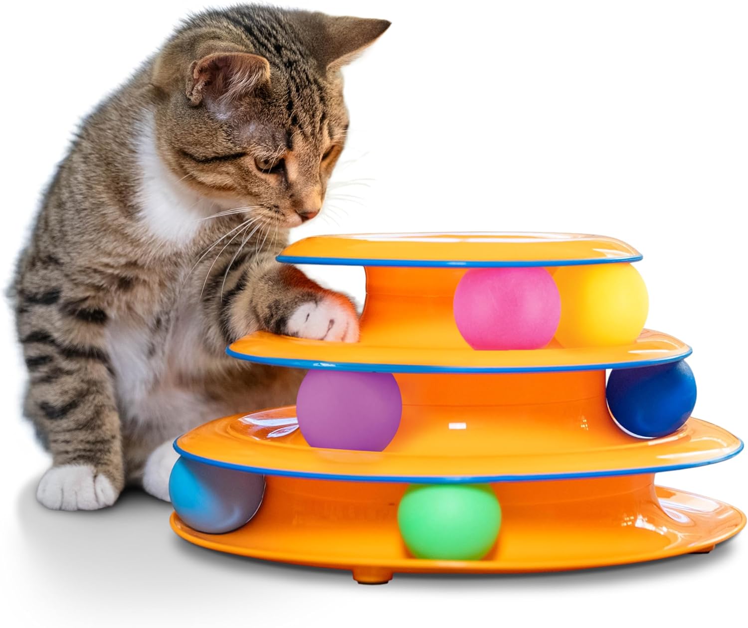 Petstages - Juguete interactivo para gatos de 3 niveles Tower of Tr...
