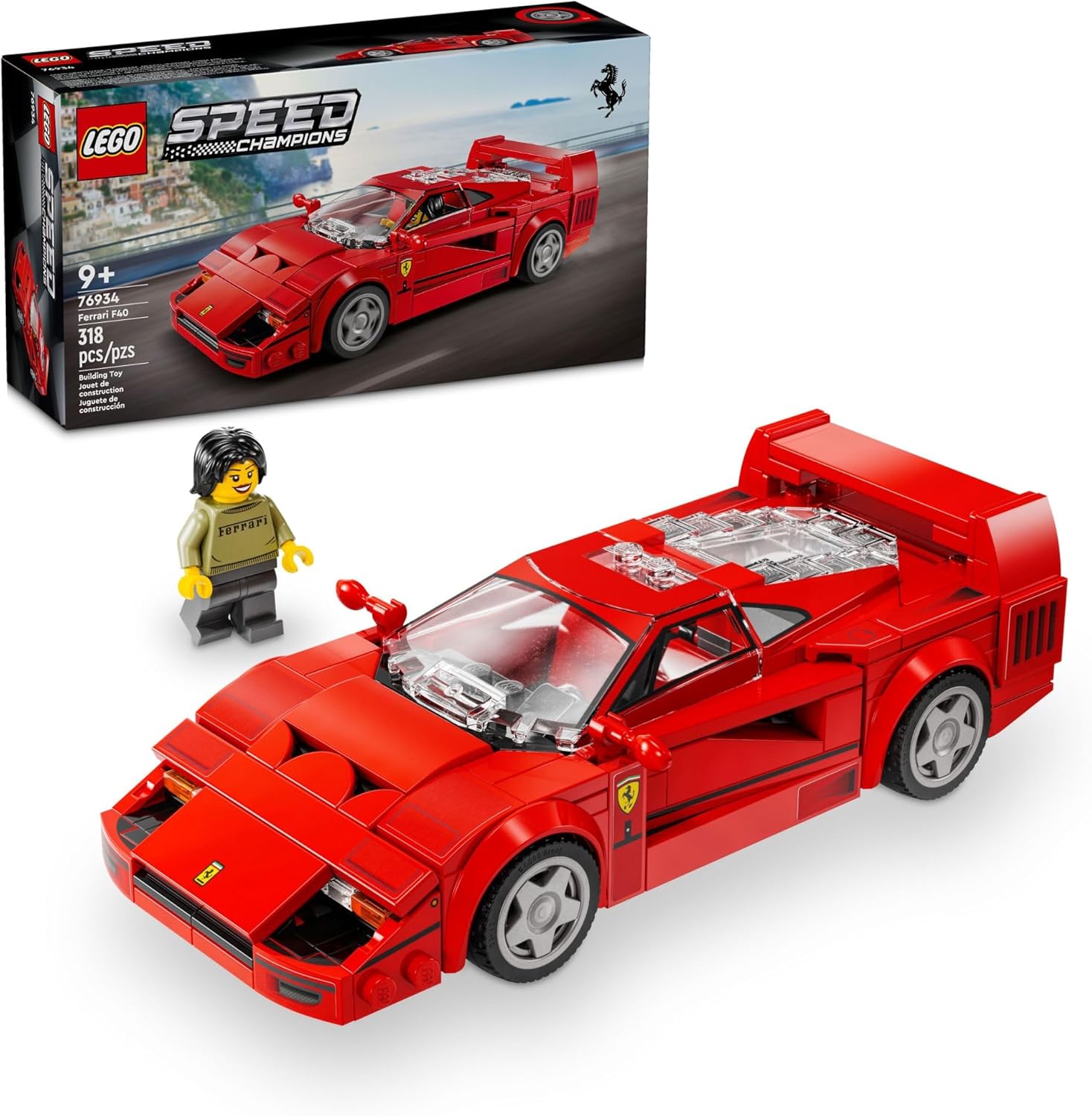 LEGO Speed Champions Ferrari F40 Supercar, juego de construcción de...