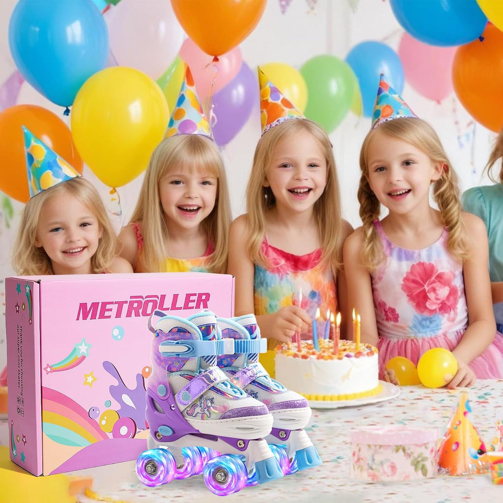 METROLLER Patines de ruedas brillantes para niñas de 4 a 12 años |...