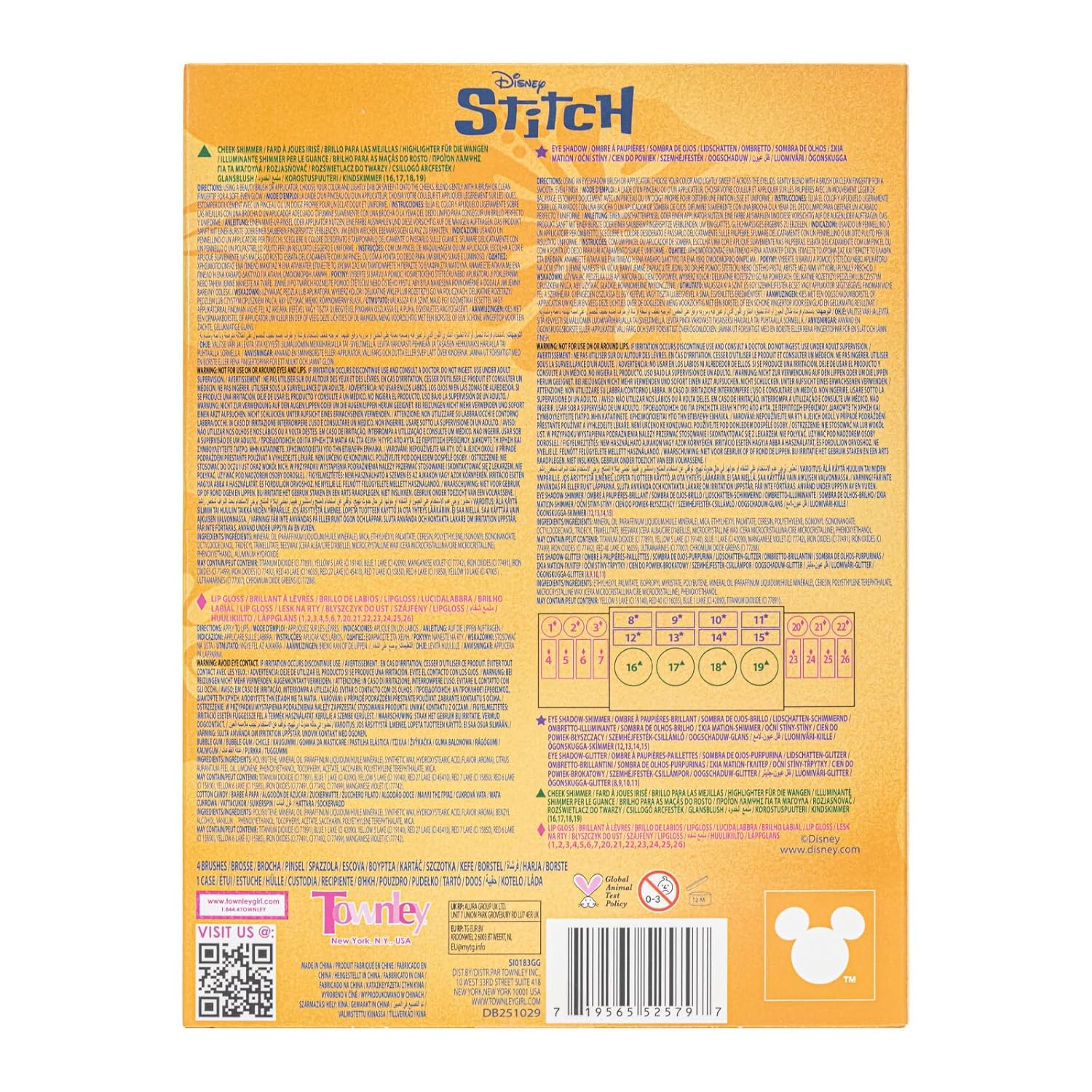Stitch - Juego de cosméticos compacto todo en uno para niños, inclu...