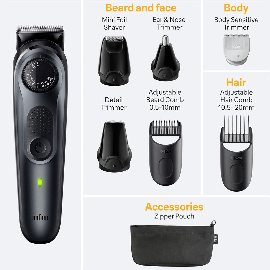 Braun Kit de Estilo Todo en Uno Serie 5 5480, Recortador 8-en-1 par...