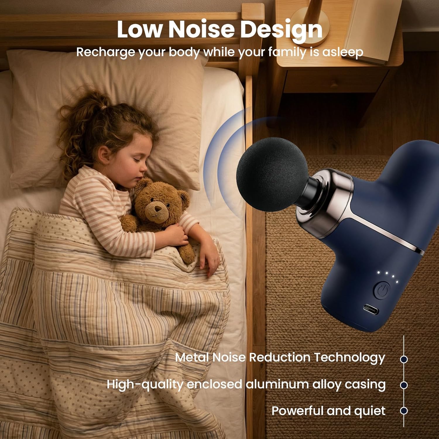 RIKA Mini Massage Gun with 4 Massage Heads, Percussion Deep Tissues...
