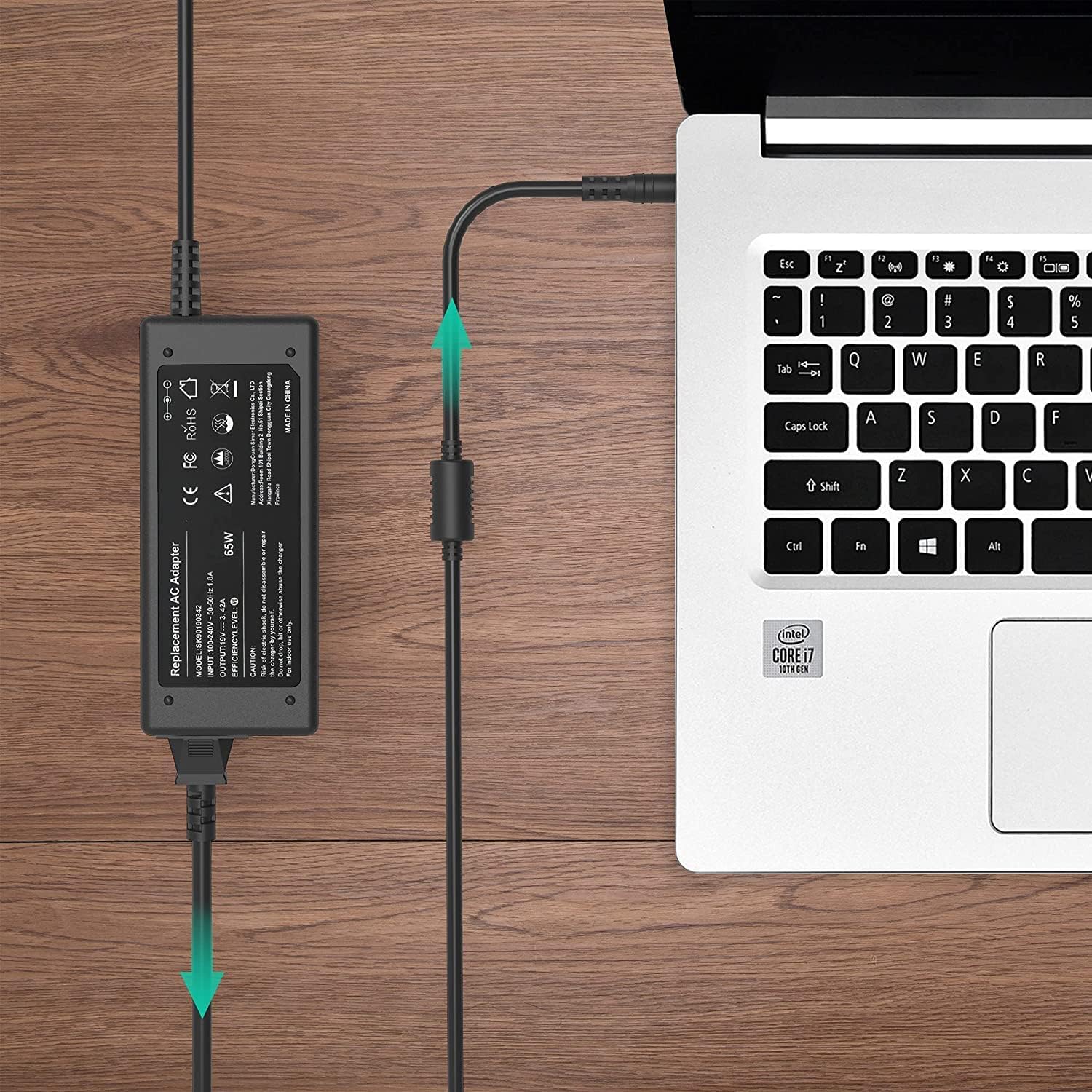WZXHU Cargador para portátil de 65 W compatible con Acer Aspire E15...