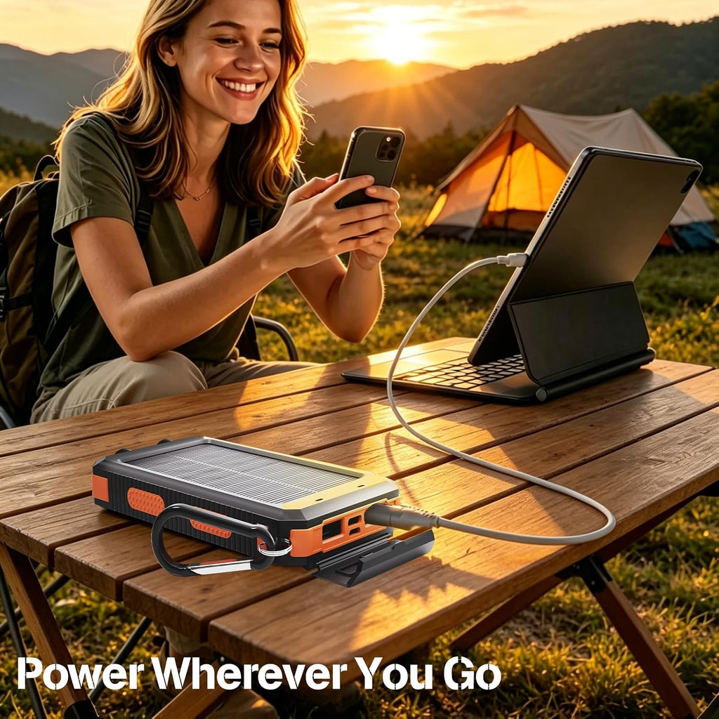Banco de energía solar 38800mAh cargador portátil para teléfono con...
