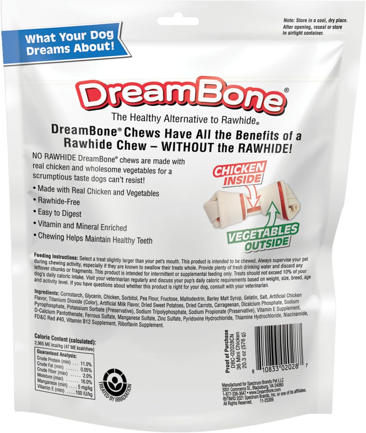 DreamBone Mini masticables con pollo real para perros, 36 unidades,...