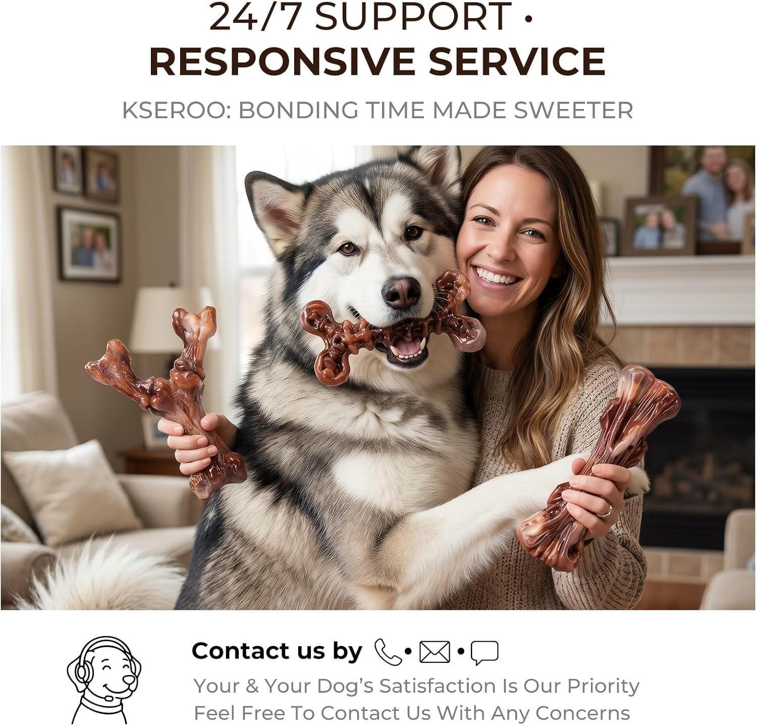 Kseroo - Juguetes para perros masticadores agresivos - Pack de 3 ju...