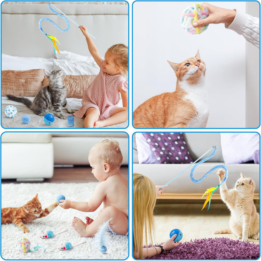 MALLMALL6 Juego de 10 juguetes para gatos que incluye resortes para...