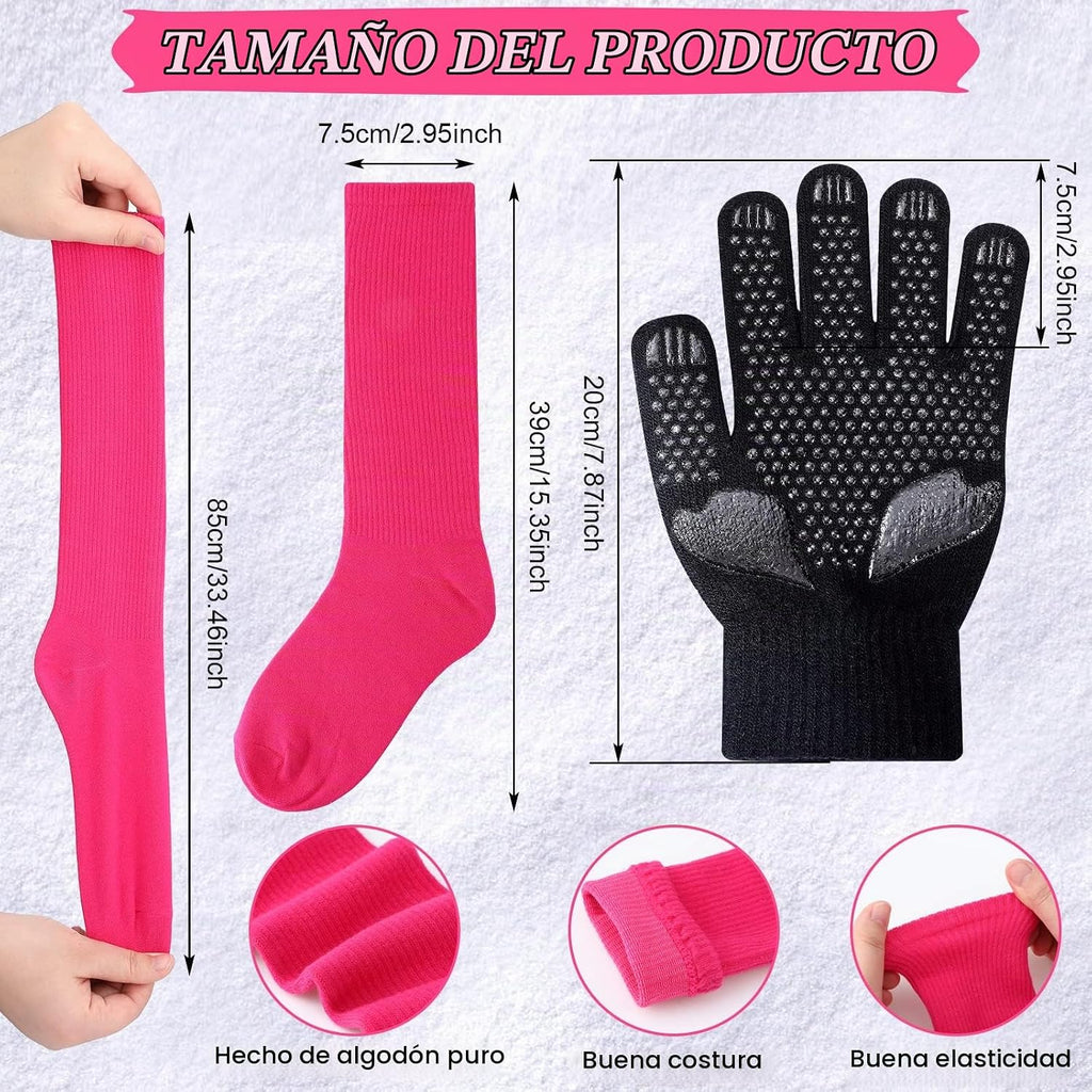 Hicarer Juego de 6 pares de guantes de patinaje artístico, calcetin...