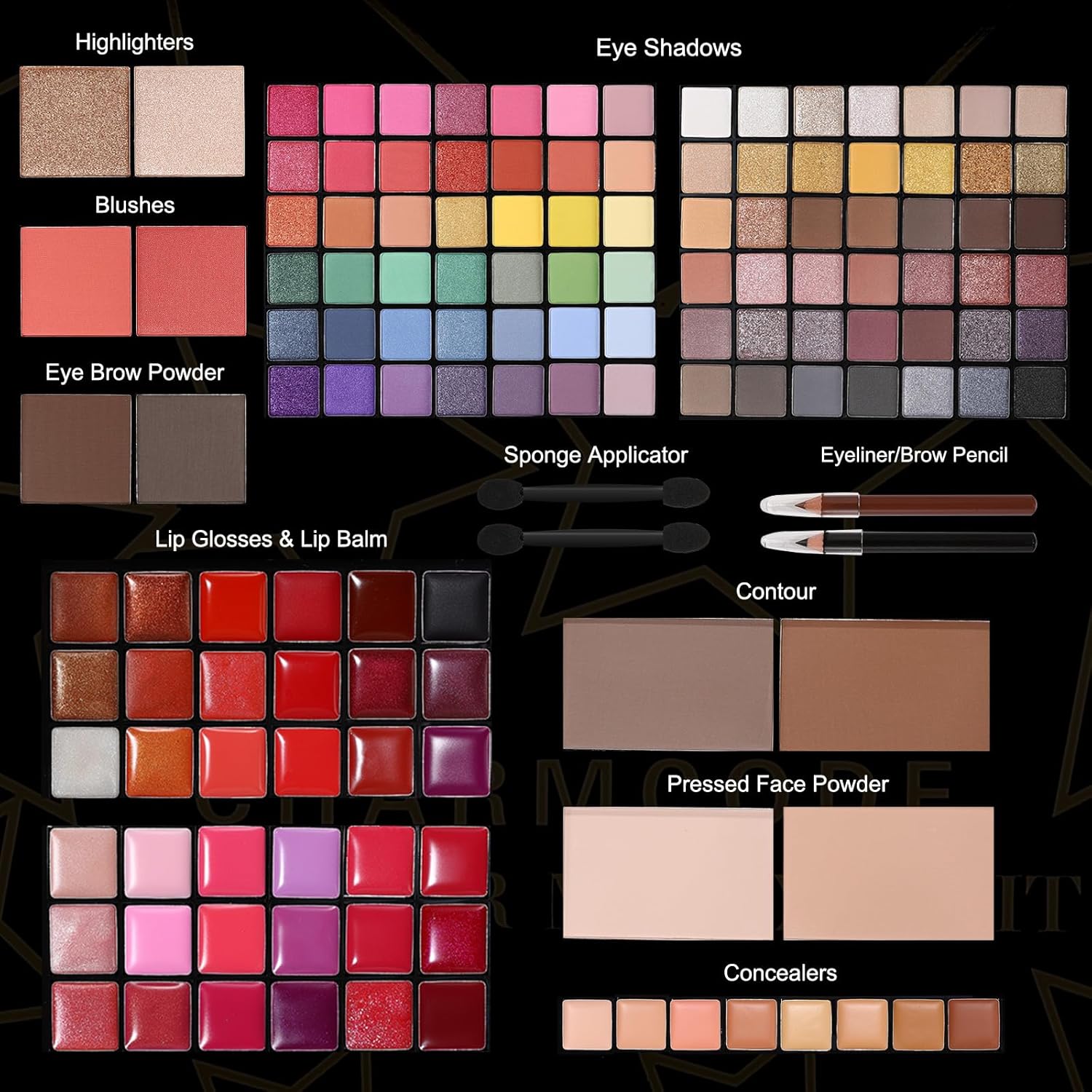 CHARMCODE Kit de maquillaje todo en uno, kit de maquillaje para muj...