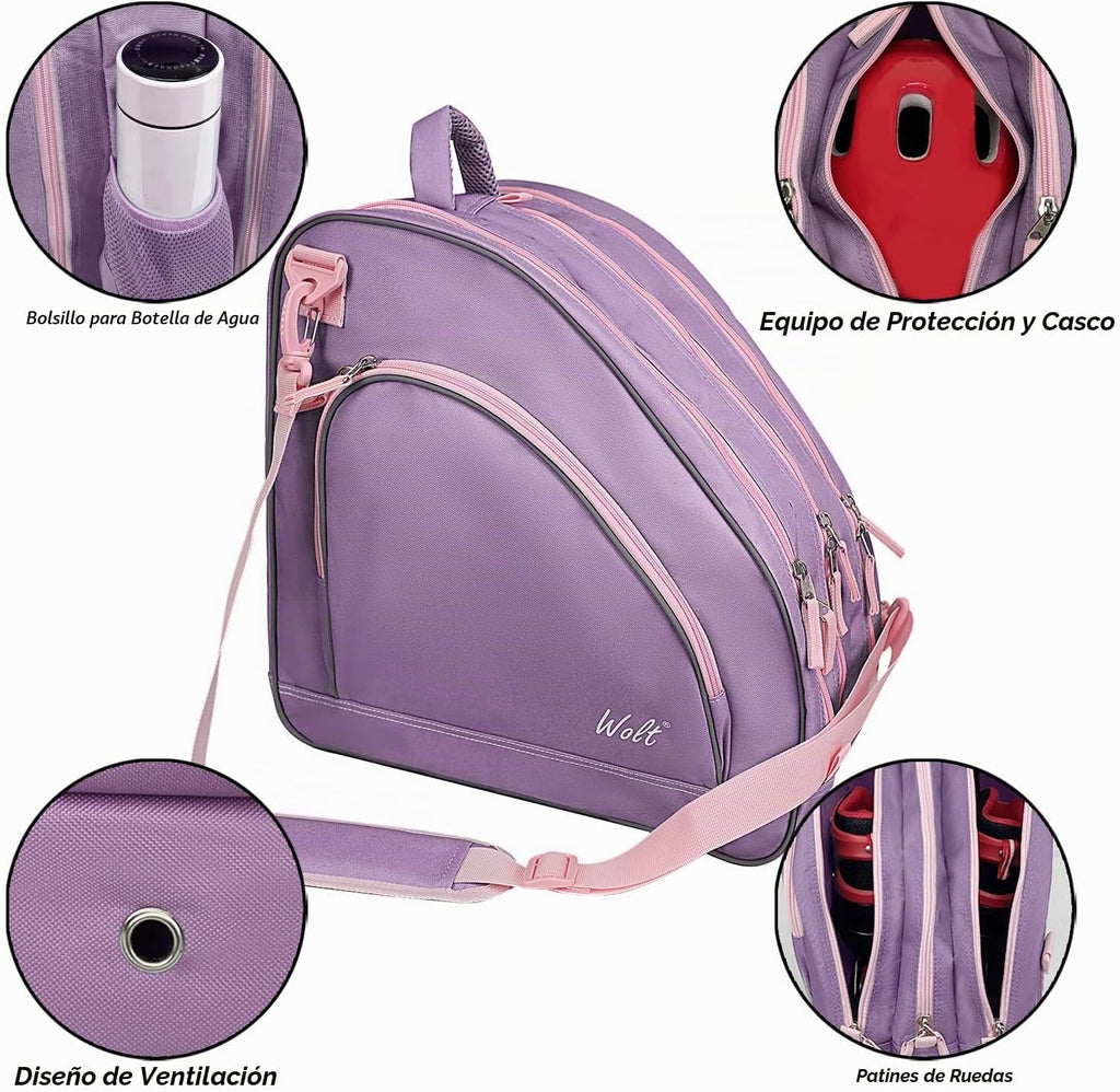 BOLSA PARA PATINES DE HIELO WOLT - Funda para patines de ruedas, fu...