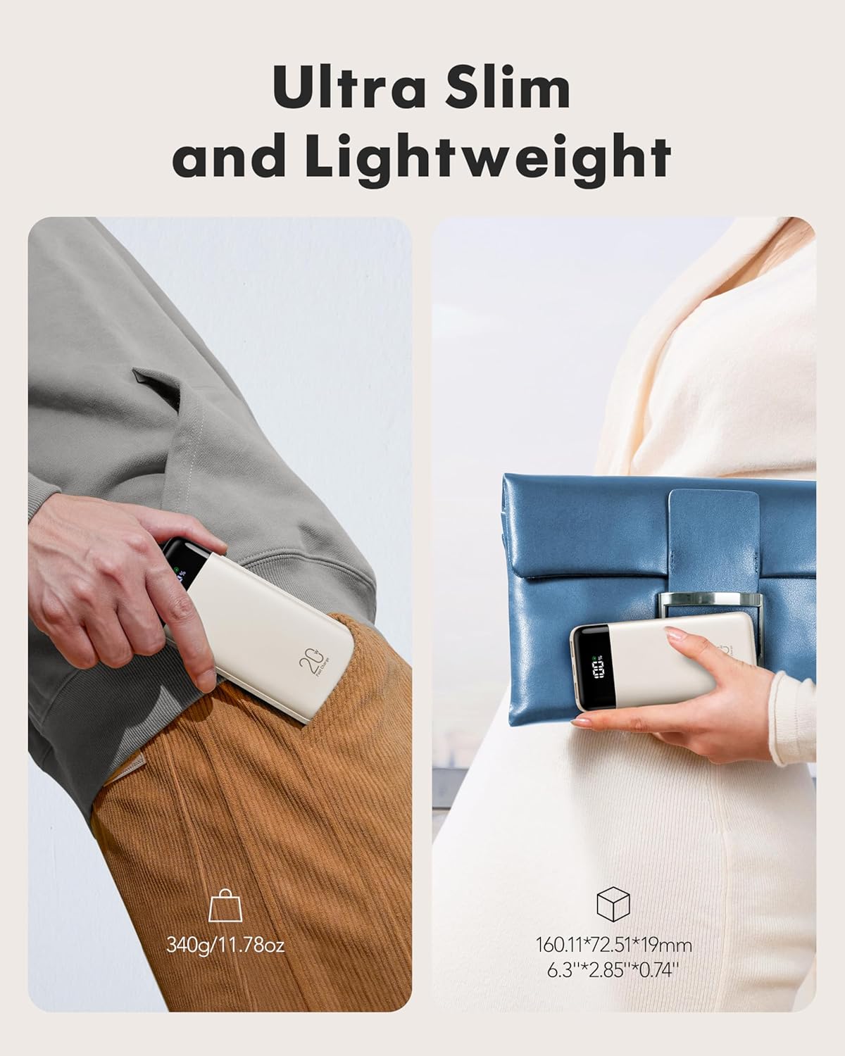 charmast - Cargador portátil de 20000 mAh con cables integrados, ca...