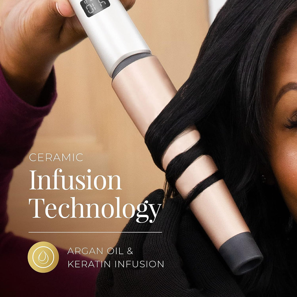 REMINGTON SHINE THERAPY - Varita rizadora, infundida con aceite de...
