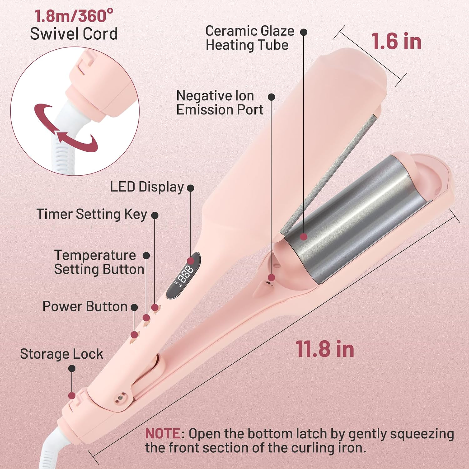 Tieumioe Beach Waver - Plancha rizadora para mujer de 1.25 pulgadas...