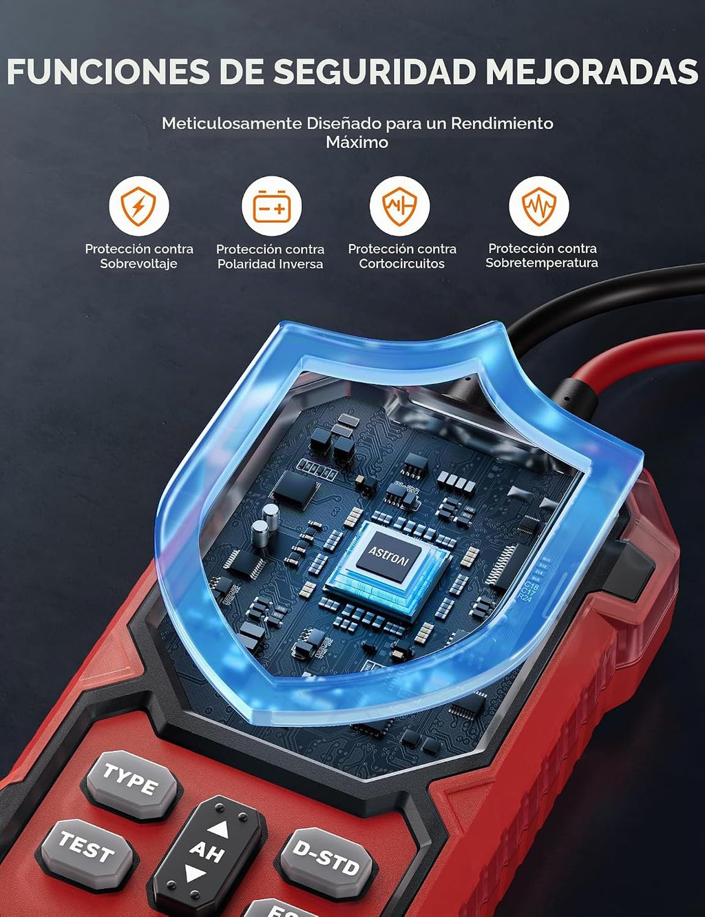 AstroAI Probador de batería de coche 12V\/24V \u2014 100-2000 CCA,...