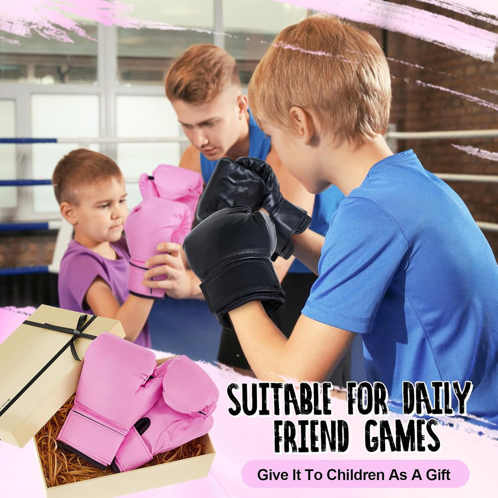 VercanMonth 2 pares de guantes de boxeo para niños de 6 oz, guantes...