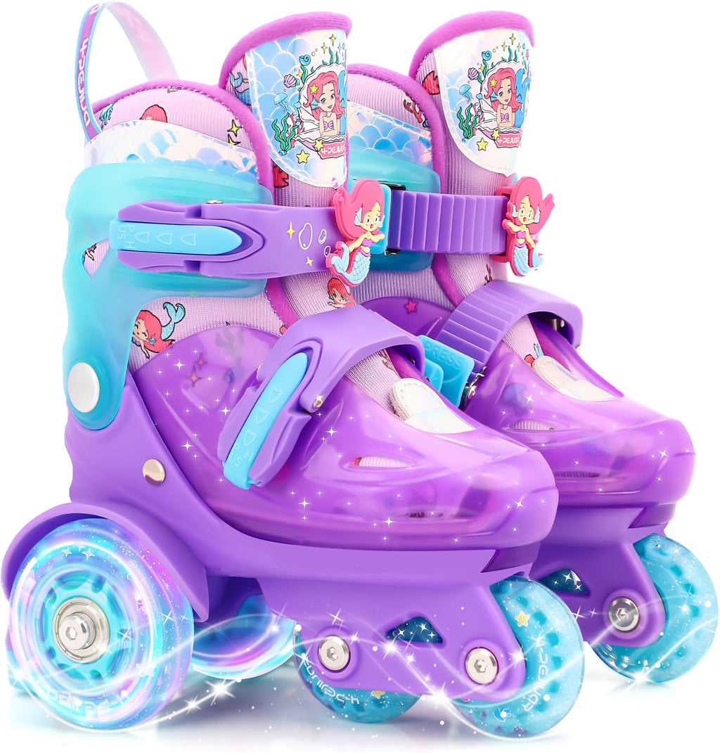 Patines de ruedas ajustables para niños, niñas y señoras con ruedas...