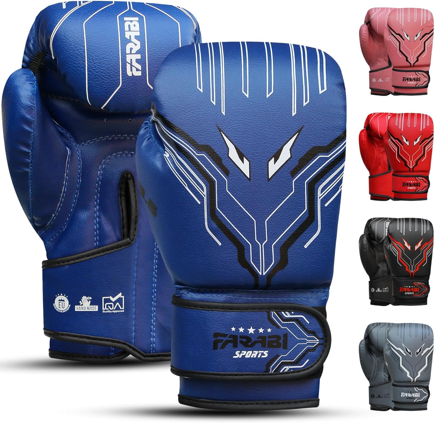 Farabi Sports Guantes de boxeo para niños y niñas, guantes de kickb...