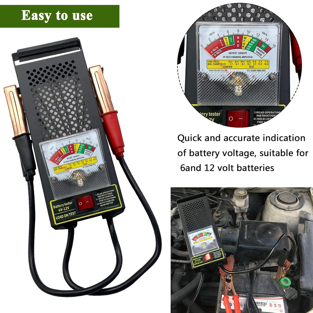 KAIHENG Probador de Alternador de Coche 12V 6V con Pinzas de Cocodr...