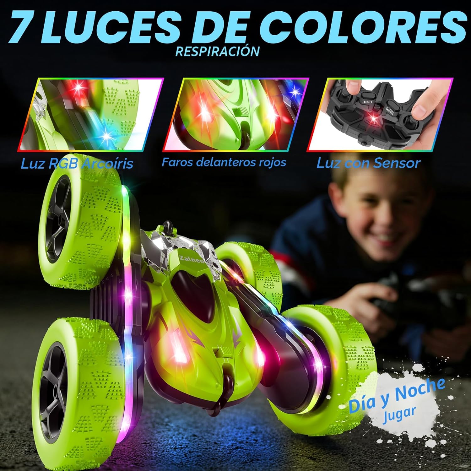 Zalneo - Auto de control remoto \u2013 4WD 360° Flip RC doble cara...