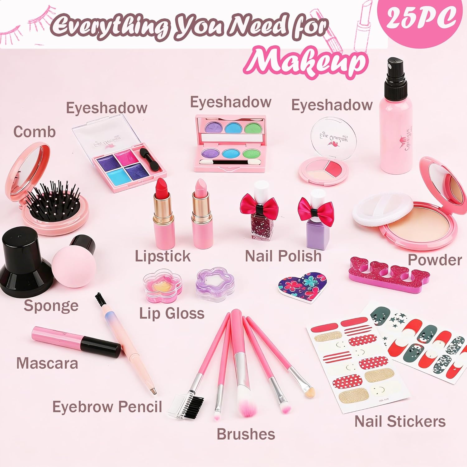 For Ideahome Juguetes de maquillaje lavables para niñas, juego de m...