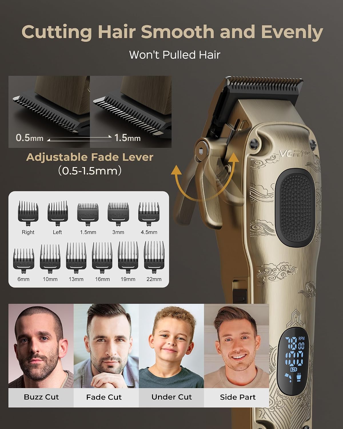 Vgrpro - Juego de cortapelos y recortadores para hombres profesiona...