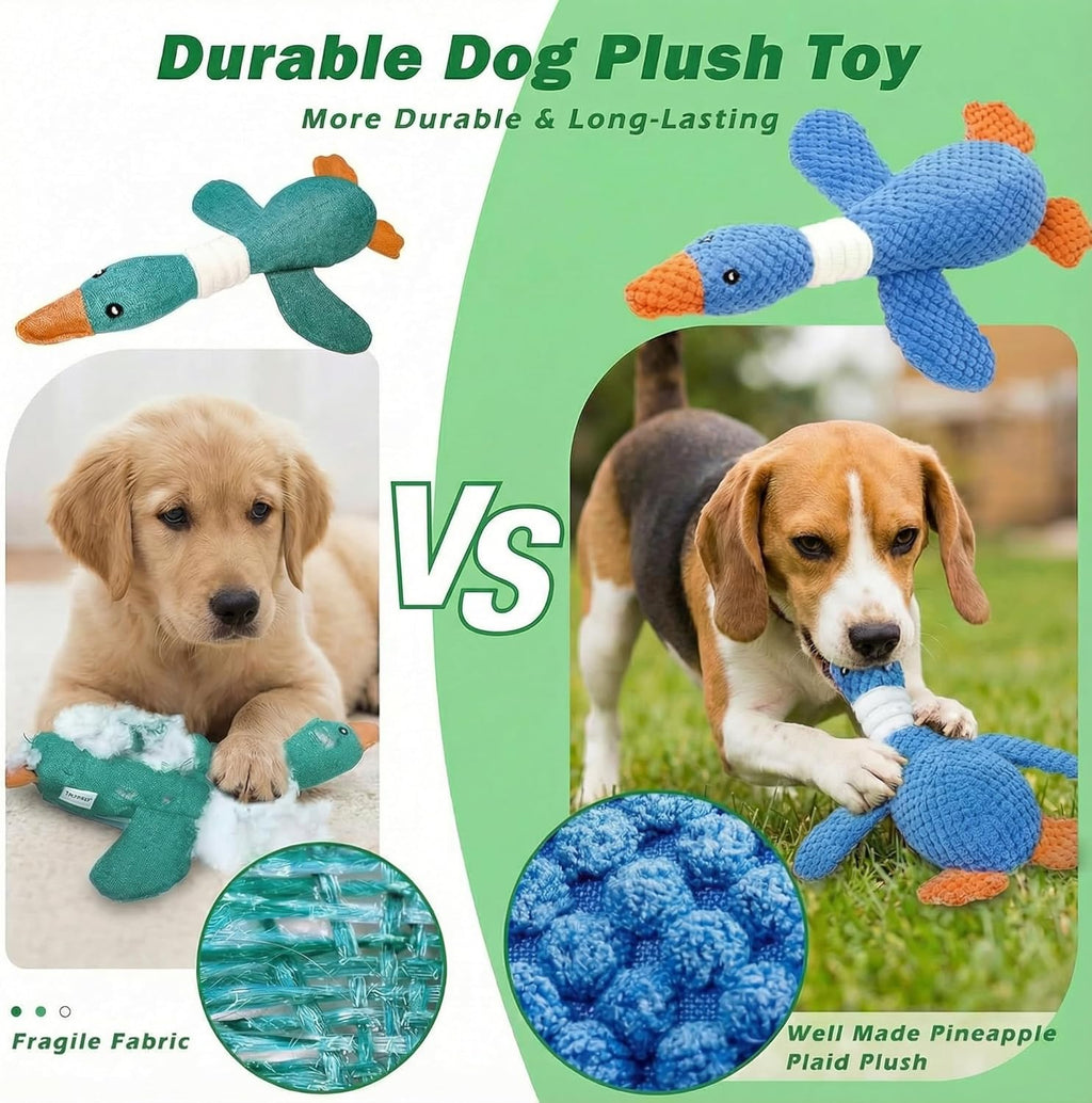 Paw-FECT - Juguete chirriante para perro de ganso, juguete masticab...