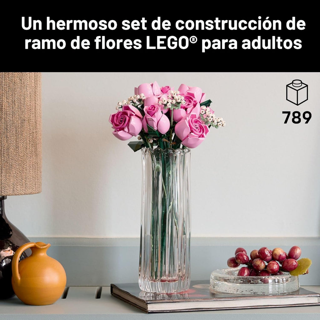 LEGO Botanicals 10374 - Ramo de rosas artificiales, bloques de cons...