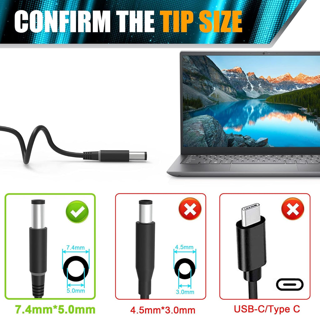 BULL-TECH Reemplazo para Dell 130W 0.291 in Punta AC Adaptador Carg...