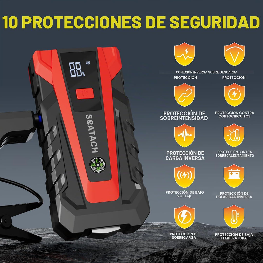Scatach Jump Starter, 6000A batería Jumper Starter Caja de salto po...