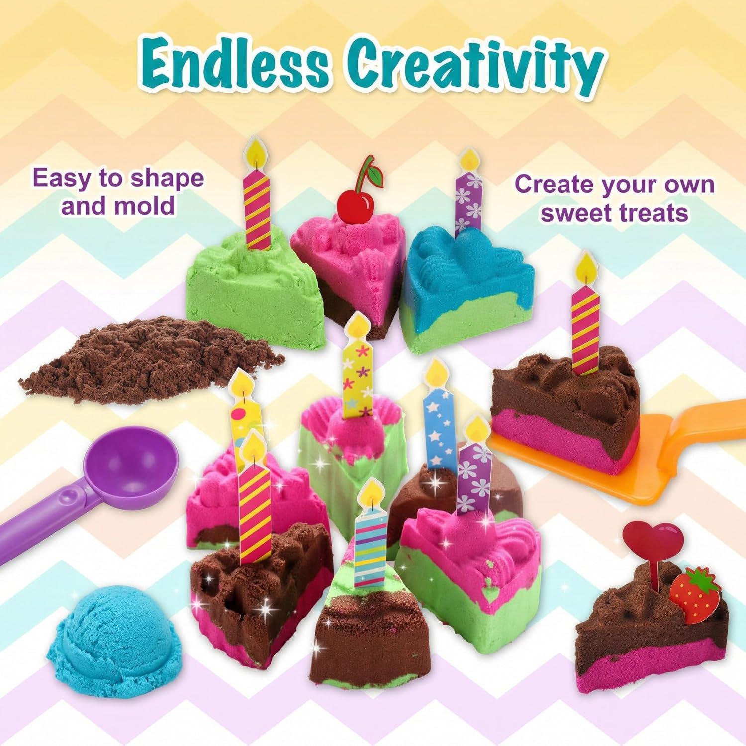 Carolart Cubo sensorial, kit sensorial de helado y pasteles, kit de...