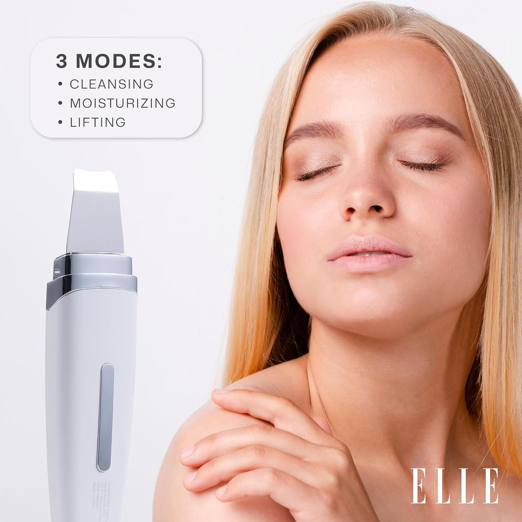 Elle - Espátula exfoliante ultrasónica para la piel, limpieza profu...