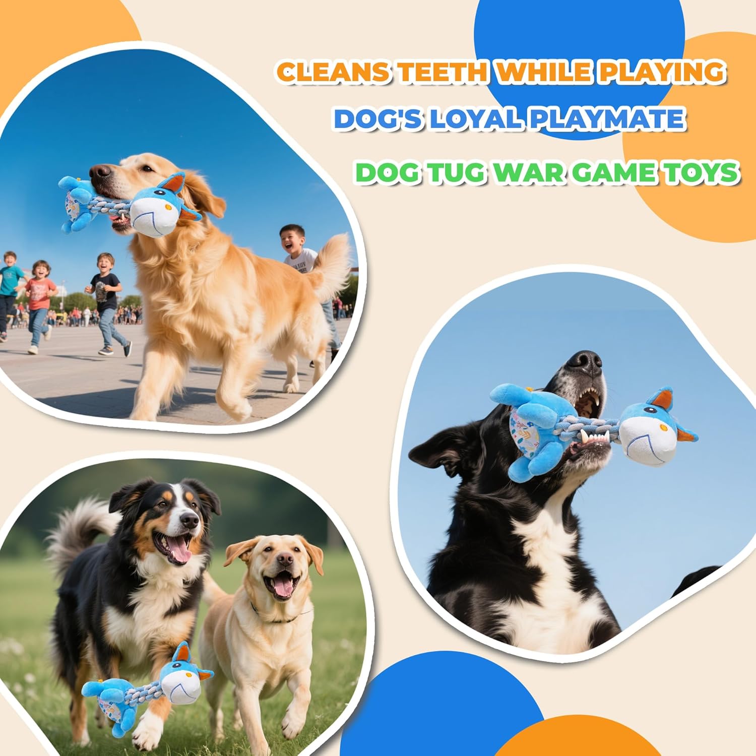 DSUMD Knots Twists Juguete para Perros, Juguete de Cuerda Chirriant...