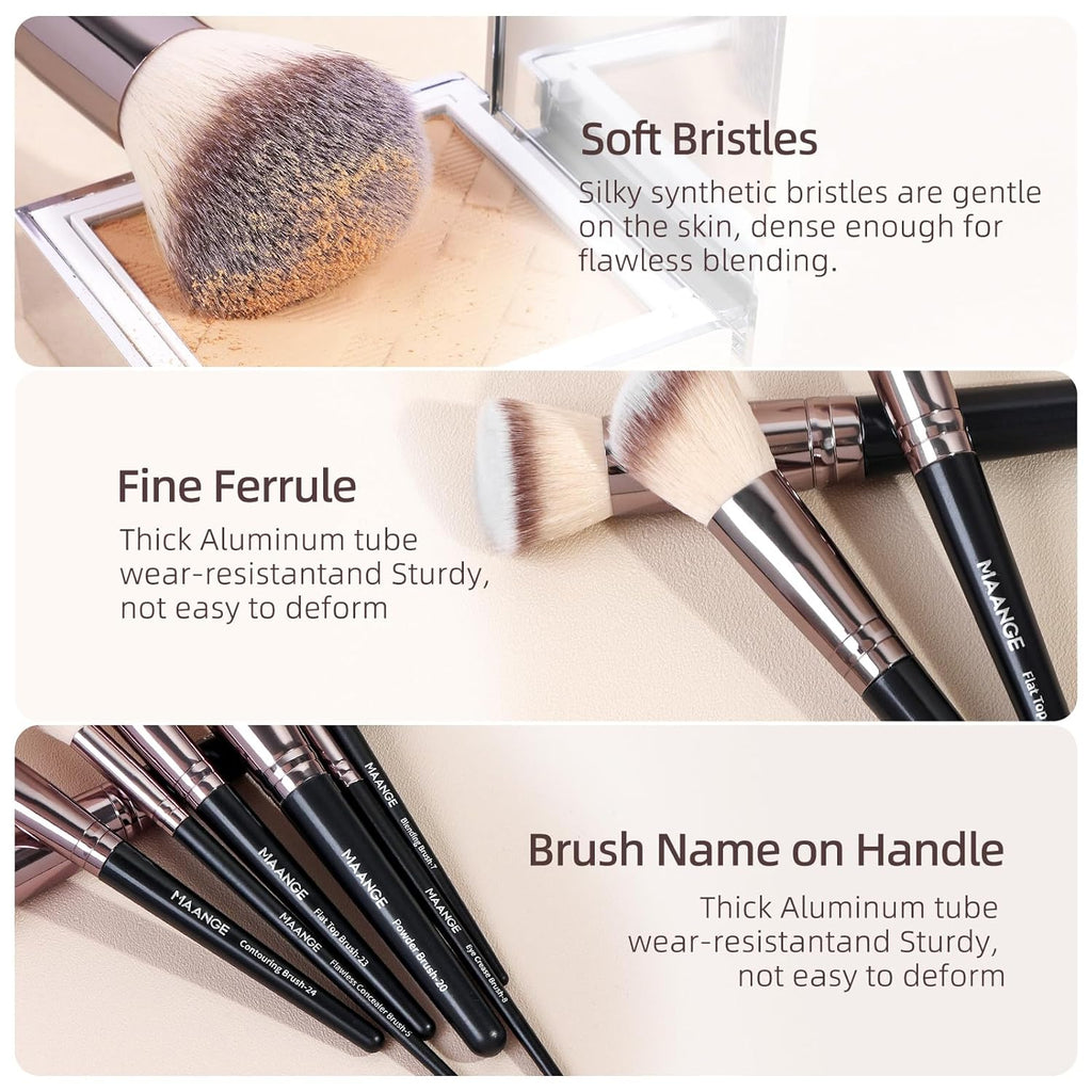 MAANGE Juego de 51 brochas de maquillaje, juego de herramientas de...