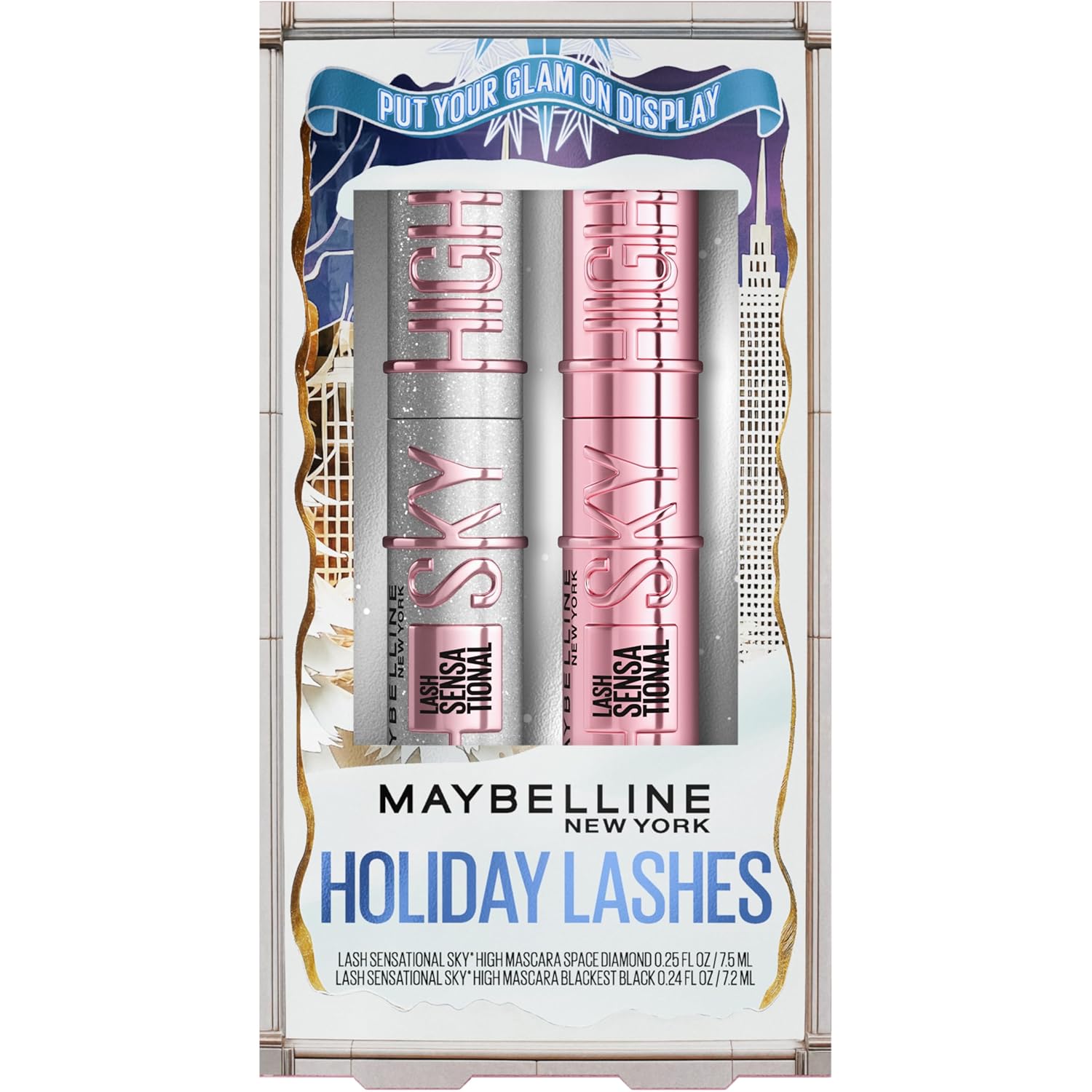 Maybelline Lash Sensational Kit de maquillaje navideño, incluye rím...