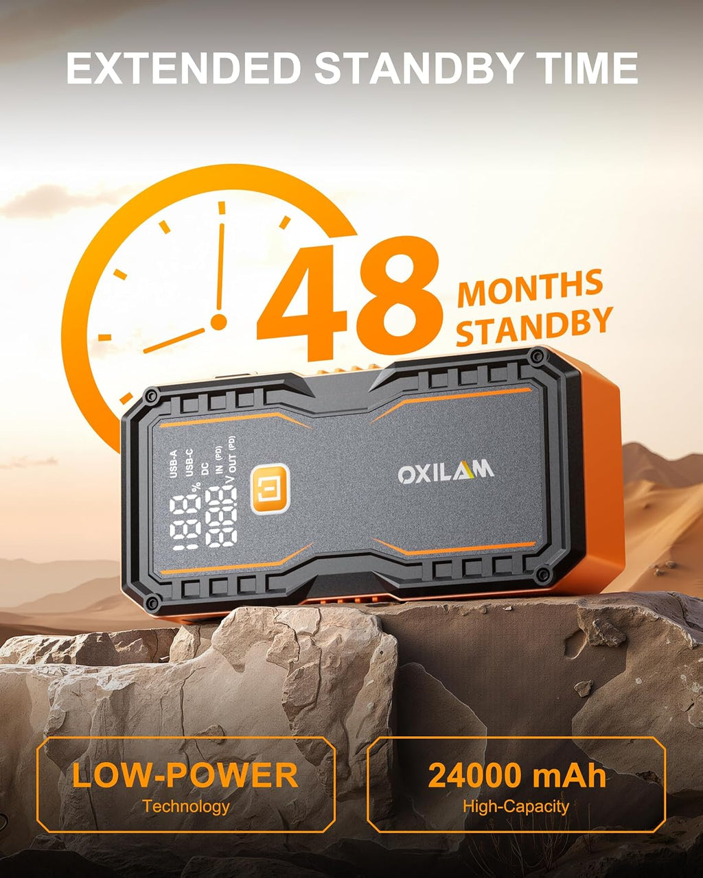 OXILAM Arrancador 24000mAh para todos los motores de gasolina y dié...