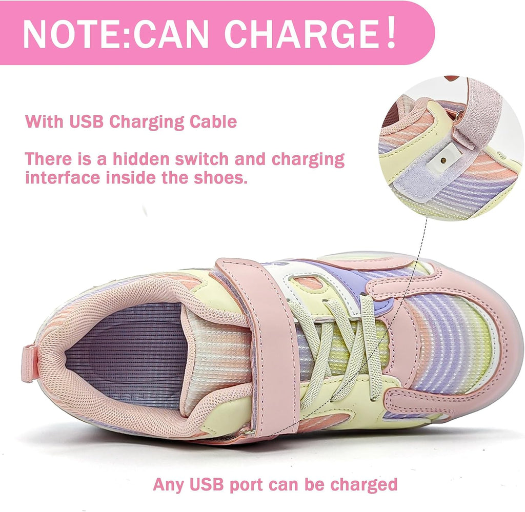 Umerigo Zapatos de patinaje a la moda para niños y niñas, tenis ret...