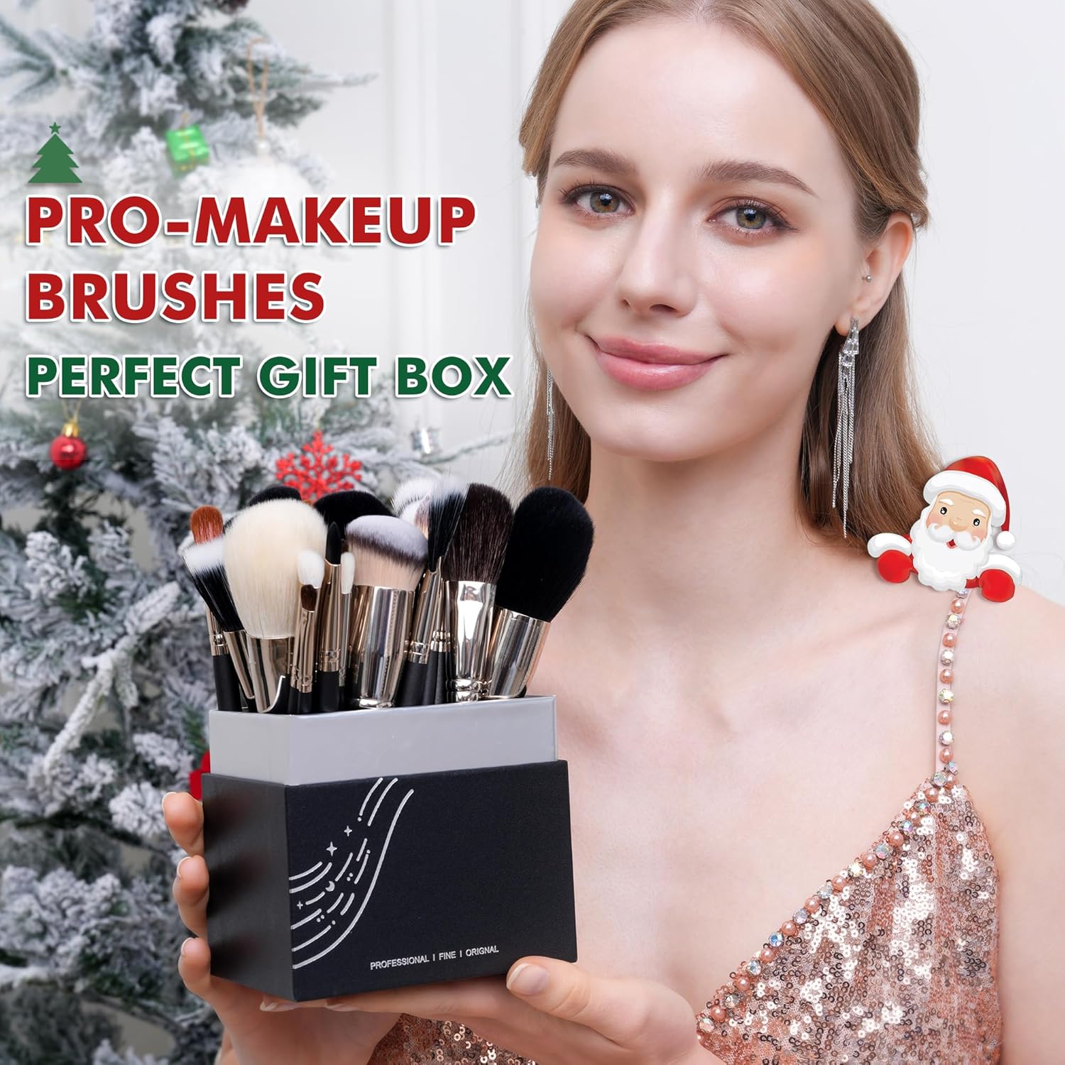 BUEART DESIGN - Juego de 42 brochas de maquillaje con pelo de cabra...