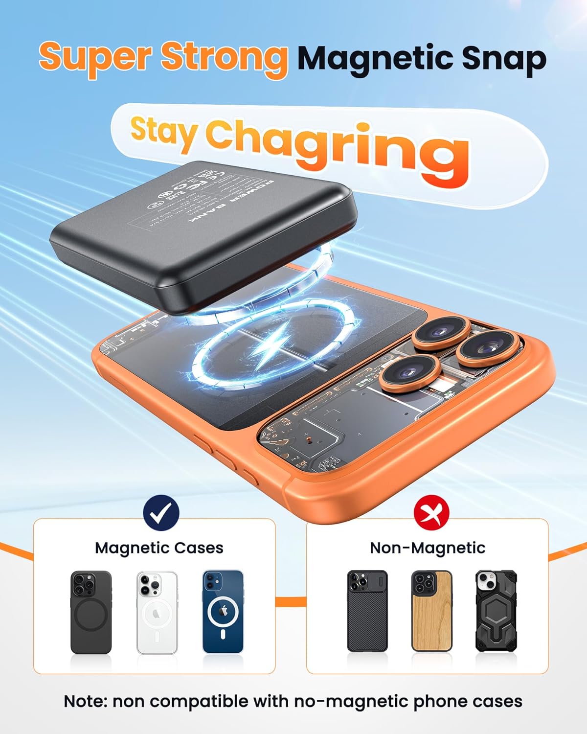 COOAV - Paquete de batería Magsafe de 12000 mAh, banco de energía m...