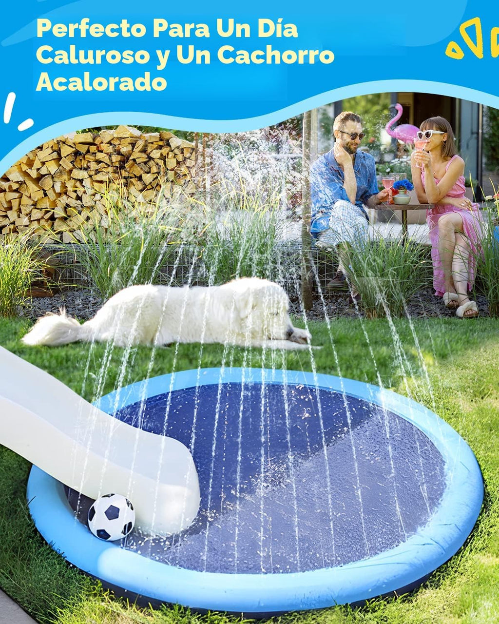 Peteast - Almohadilla de salpicaduras para perros y niños - Piscina...