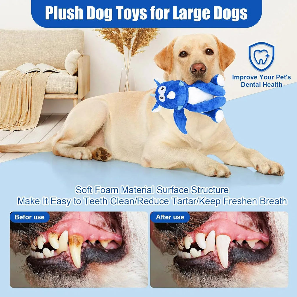 loncoldy Juguetes de peluche para perros, juguetes resistentes para...