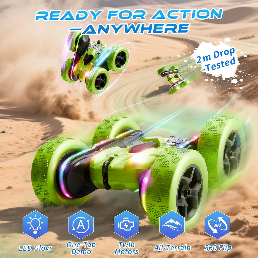 Zalneo Coche de acrobacias con control remoto \u2013 4WD 360° Flip...