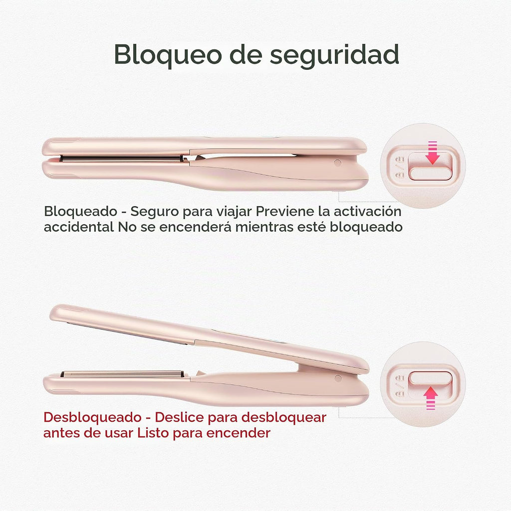 TYMO Mini plancha plana inalámbrica, mini plancha rizadora de pelo...