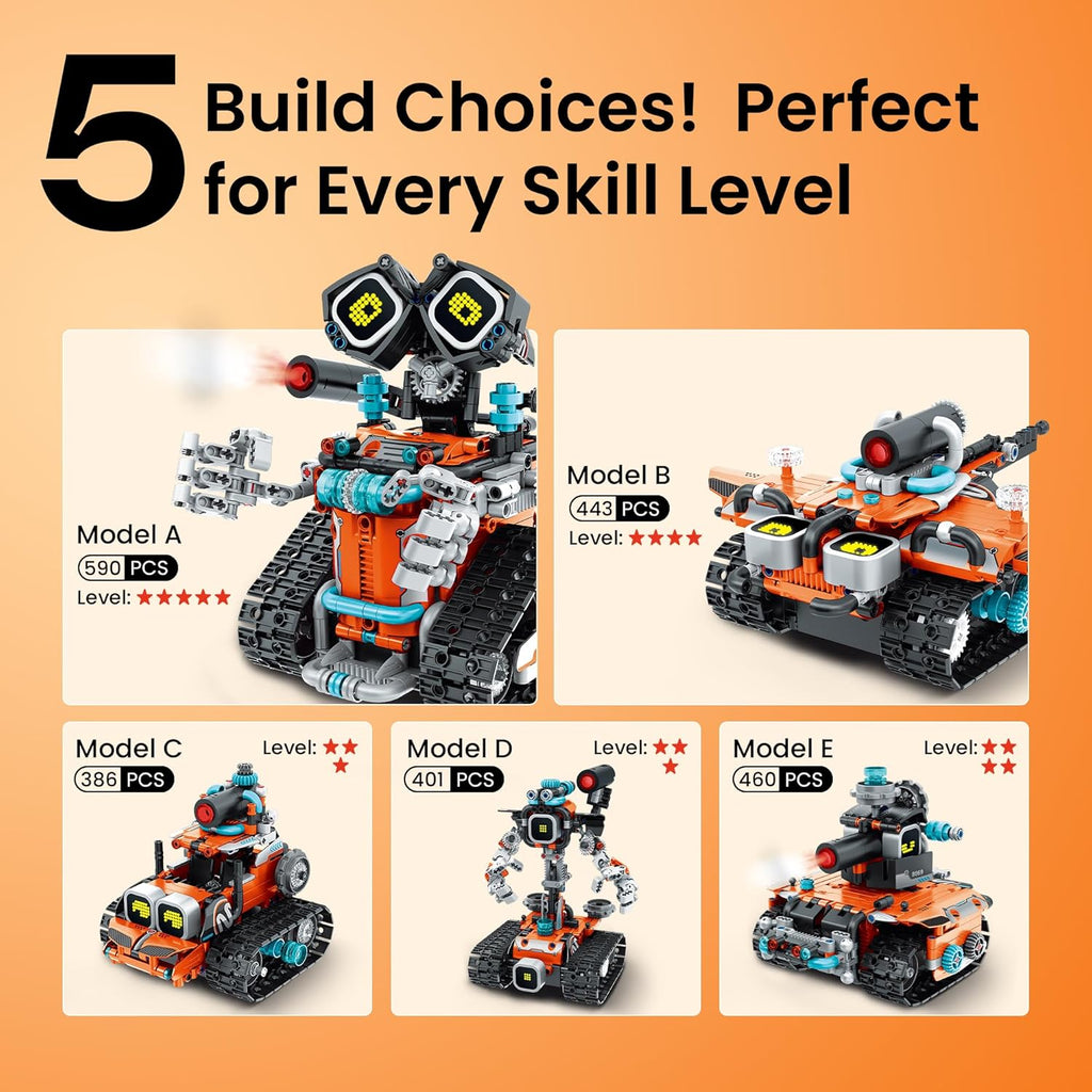 Sillbird Robot Building STEM Kit con control remoto para niños de 8...