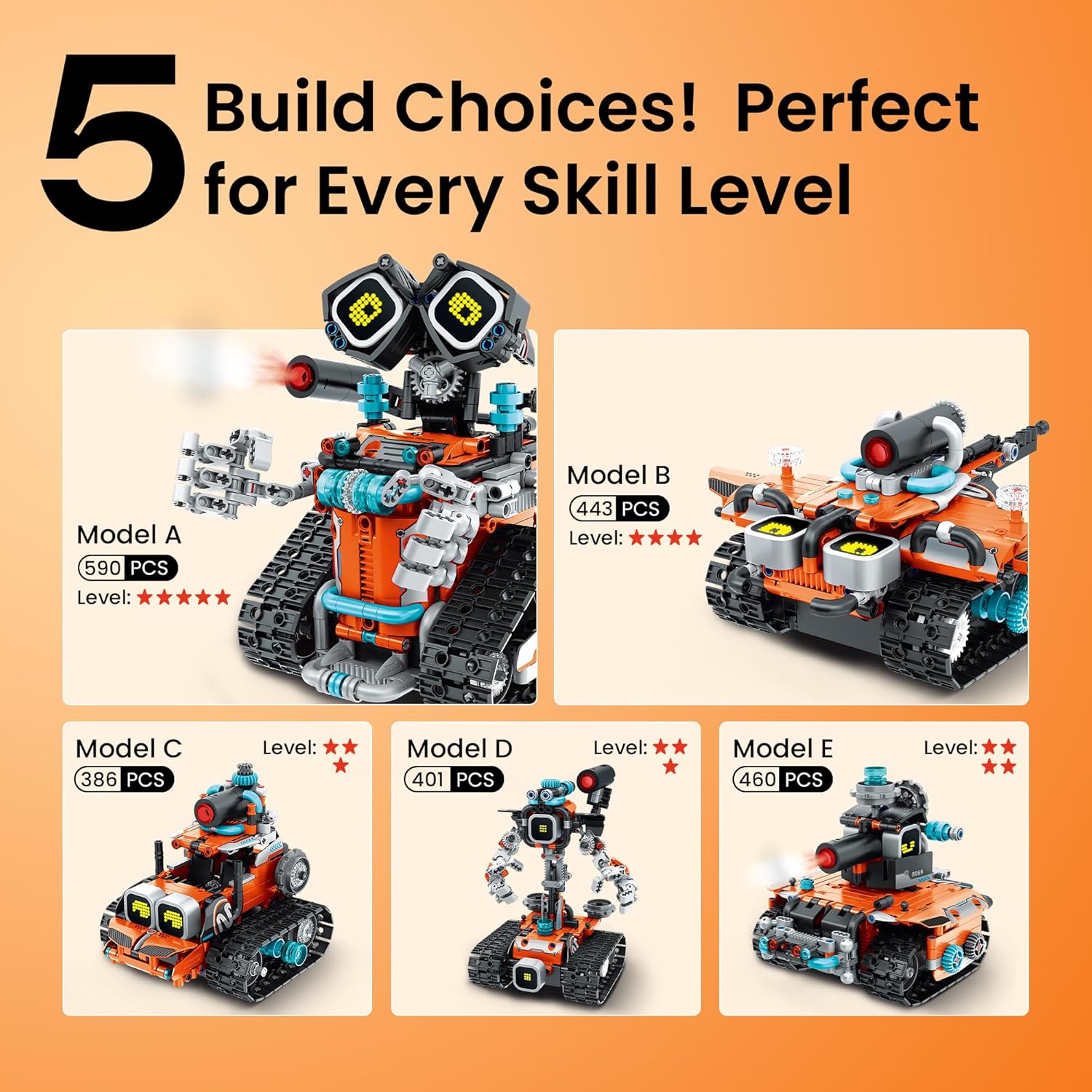Sillbird Robot Building STEM Kit con control remoto para niños de 8...